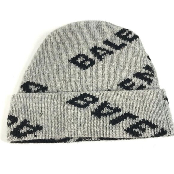 BALENCIAGA 555277 Logo Bicolor All-over Pattern beanie knit cap Knit hat - Picture 6 of 10